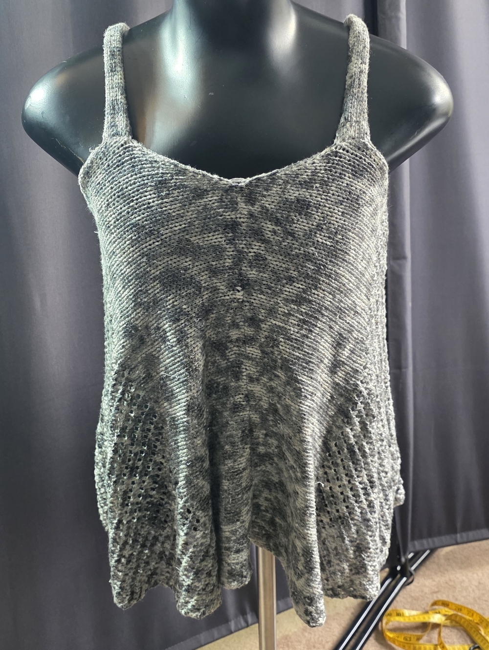 Free People Grey Knit Spaghetti Strap Tank Top Small